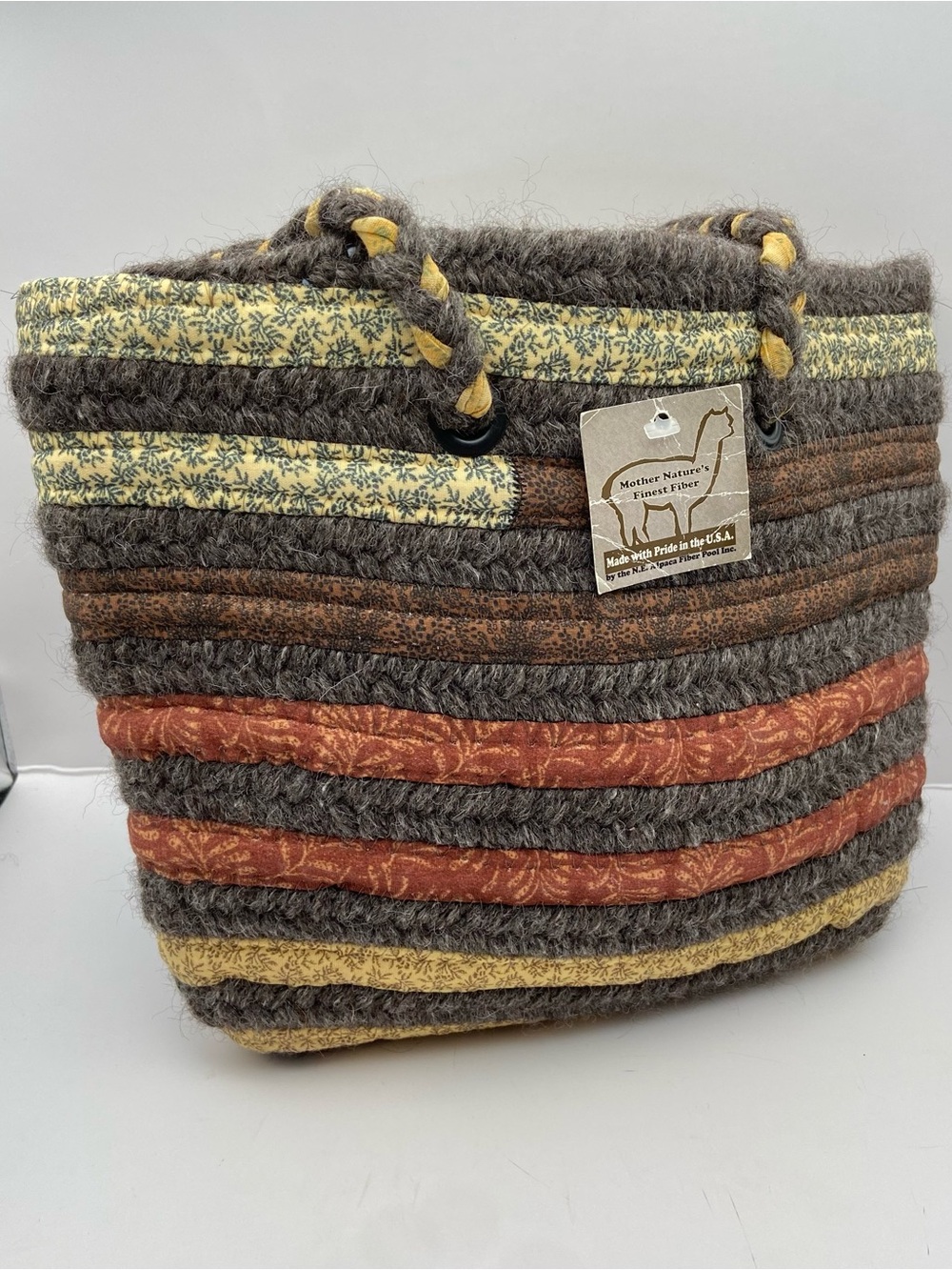 Handmade Alpaca Fiber Shoulder Bag USA Made Artisan Boho Purse Tote